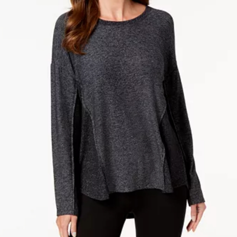 Style & Co Colorblocked Marled Top